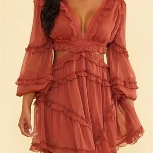 Luxxel Rust Mini Dress